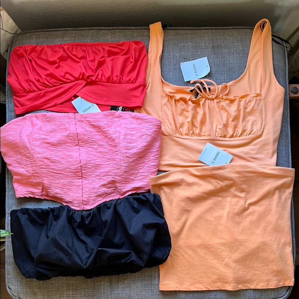 5 New with Tags Summer Tank Crop Tube Tops from Forever 21 Large
